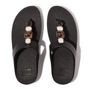 FINO Multi-Stone Leather Toe-Post Sandals
