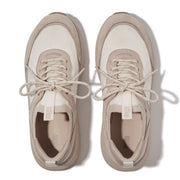 F-MODE  Knit/Suede Flatform Slip-On Laced Trainers