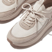 F-MODE  Knit/Suede Flatform Slip-On Laced Trainers