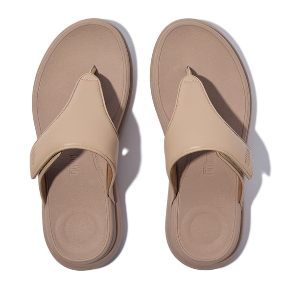 FitFlop F-Mode Go Adjustable Checkleboard-Denim Toe-Post Sandals - Light Denim main image 1