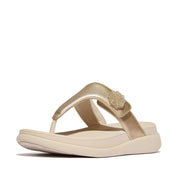 F-MODE GO Beadie-Button Adjustable Toe-Post Sandals