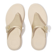F-MODE GO Beadie-Button Adjustable Toe-Post Sandals