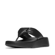 F-MODE Knot Soft-Leather Flatform Toe-Post Sandals
