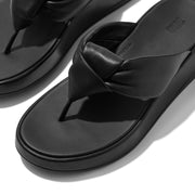 F-MODE Knot Soft-Leather Flatform Toe-Post Sandals