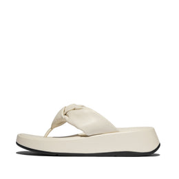 F-MODE Knot Soft-Leather Flatform Toe-Post Sandals