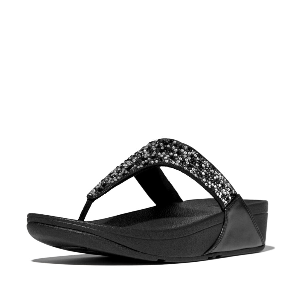 FitFlop Solay Mixed-Crystal Toe-Post Sandals - Cherry Tomato