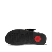 LULU Resin-Buckle Leather Cross Slides