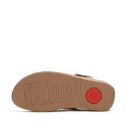 LULU Resin-Buckle Leather Toe-Post Sandals