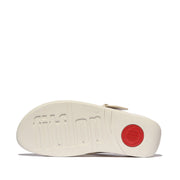 LULU Resin-Buckle Leather Toe-Post Sandals