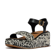 PLATFFORMS Woven Wedge Ankle-Strap Sandals
