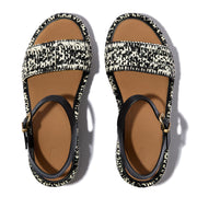 PLATFFORMS Woven Wedge Ankle-Strap Sandals
