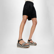 PLATFFORMS Woven Wedge Ankle-Strap Sandals
