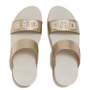 LULU Bold Crystal  Metallic Two-Bar Slides