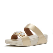 LULU Bold Crystal  Metallic Two-Bar Slides