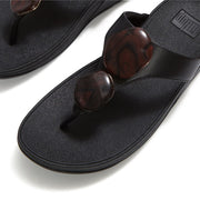LULU Chunky Wooden Stone Toe-Post Sandals