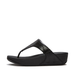 LULU Crocodile Toe-Post Sandals