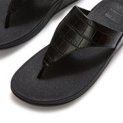 LULU Crocodile Toe-Post Sandals