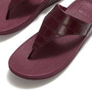 LULU Crocodile Toe-Post Sandals