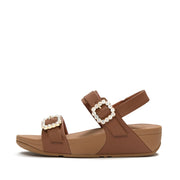 LULU Crystal Buckle Two-Bar Sandals