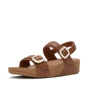 LULU Crystal Buckle Two-Bar Sandals