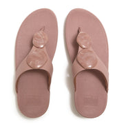 LULU Marbled-Stone Toe-Post Sandals