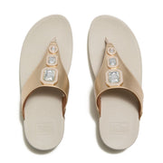 LULU Metallic Bold Crystals Toe-Post Sandals