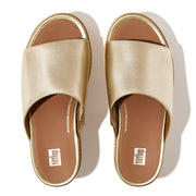 ELOISE Cork Wrap Metallic Leather Wedge Slides