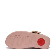 LULU Crystal-Buckle Leather Toe-Post Sandals