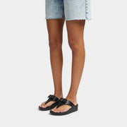 [IMPERFECT PAIR] LULU Bow Leather Toe-Post Sandals