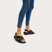 FitFlop LULU Cross Back Strap Sandals Black K03 001 Fitflop Malaysia