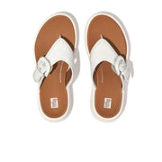 [IMPERFECT PAIR] F-MODE Buckle Canvas Flatform Toe-Post Sandals