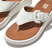 [IMPERFECT PAIR] F-MODE Buckle Canvas Flatform Toe-Post Sandals