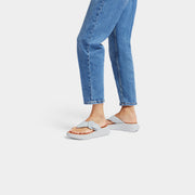 [IMPERFECT PAIR] F-MODE Buckle Canvas Flatform Toe-Post Sandals