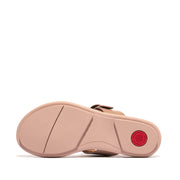 GRACIE Rubber-Buckle Leather Toe-Post Sandals