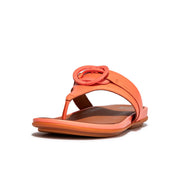 [IMPERFECT PAIR] GRACIE Rubber-Circlet Leather Toe-Post Sandals