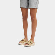 F-MODE Buckle Shimmerlux Flatform Two-Bar Slides