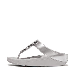 HALO Bead-Circle Metallic Toe-Post Sandals