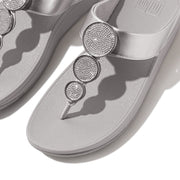 HALO Bead-Circle Metallic Toe-Post Sandals