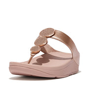 HALO Bead-Circle Metallic Toe-Post Sandals
