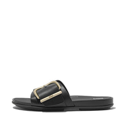 GRACIE Maxi-Buckle Leather Slides