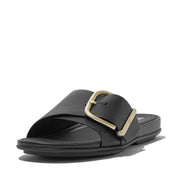 GRACIE Maxi-Buckle Leather Slides