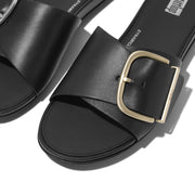 GRACIE Maxi-Buckle Leather Slides