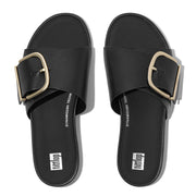 GRACIE Maxi-Buckle Leather Slides