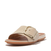 GRACIE Maxi-Buckle Leather Slides