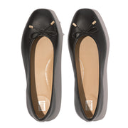 DELICATO Bow Soft Leather Ballet Flats