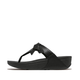 FitFlop LULU Folded-Knot Leather Toe-Post Sandals