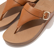 LULU Adjustable Leather Toe-Post Sandals