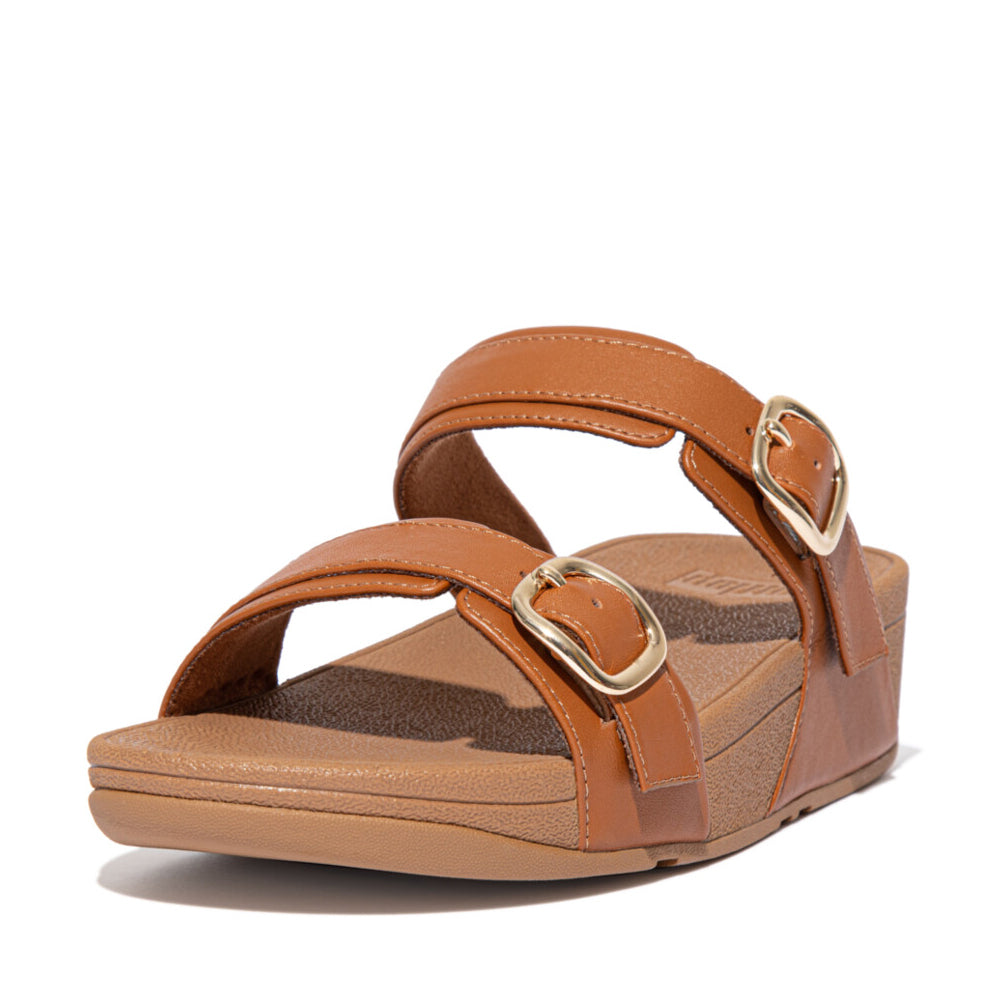 FitFlop Lulu Adjustable Leather  Sandals - Light Tan