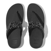LULU Jewel-Deluxe Leather Toe-Post Sandals