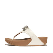 LULU Jewel-Deluxe Leather Toe-Post Sandals